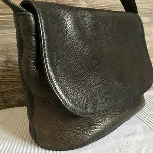 Vintage Coach 4903 Sonoma Flap Black Leather Saddle Bag